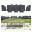 Kewstoke Farrah 8-Person Outdoor Dining Set Covers, Water-Repellent UV-Resistant Polyester With Tie-Downs