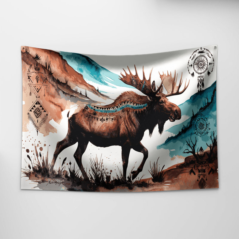 Tapisserie murale «Southwestern Animals Moose 39», 88 po x 104 po