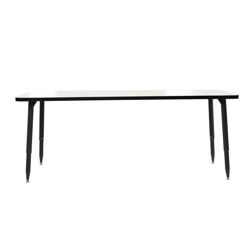 Table d'activité rectangulaire 24 x 48 avec pieds fuselés réglables Adapte, 30" x 72", Noir