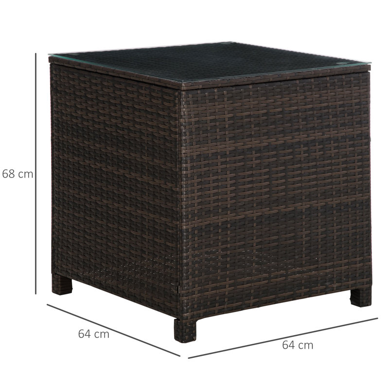 Seeley Square Metal Outdoor Side Table , 64cm cm W 64cm cm D, Brown