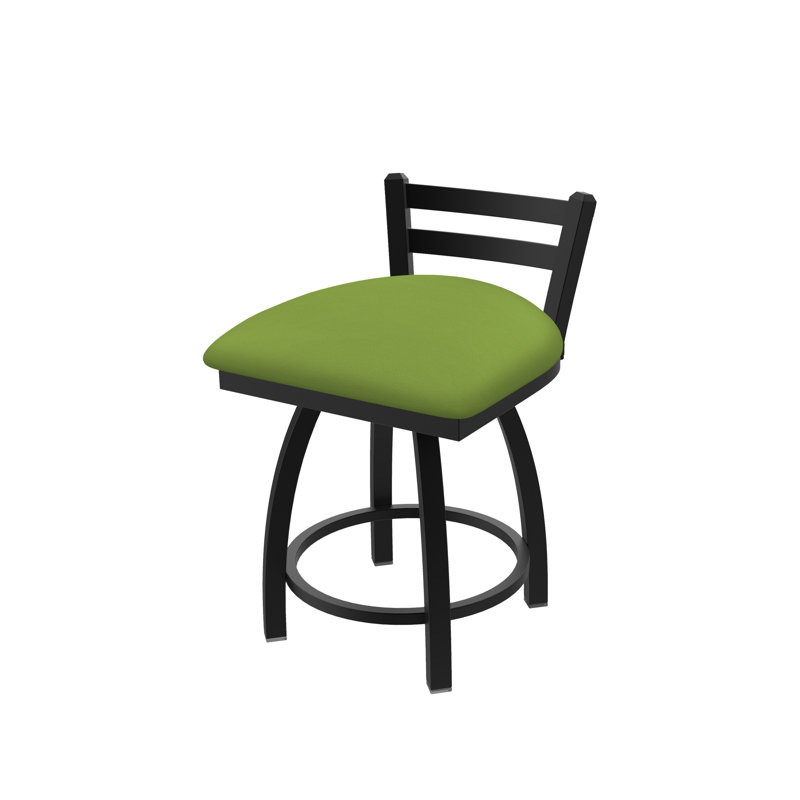 Tabouret de coiffeuse en métal Jackie, Noir froissé, Vinyle - Canter Kiwi - vert