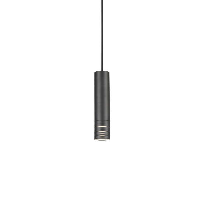 Milca 1 - Light Single Pendant, Black, 10.25" H x 2.375" W x 2.375" D