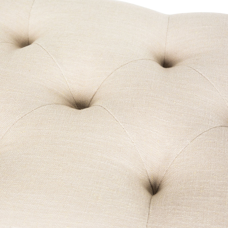 Moneta Upholstered Bench, Beige Linen