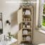 Grande armoire de salle de bain de coin, armoire de rangement de coin 65 po avec 2 portes creuses | Tablette d'angle Bhoho avec 2 portes et 6 tablettes