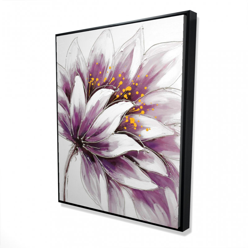 Purple Flower Print On Canvas