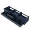 Meuble-lavabo double bleu, rangement sous l'évier, 4 tiroirs, entièrement assemblé