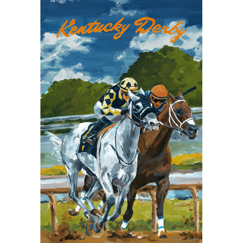 Louisville Kentucky Derby by Marmont Hill - Wrapped Canvas Painting, 36" H x 24" W x 1.5" D