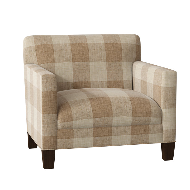 Fauteuil large de 36 po Bleeker, Bleu Mcgivern / jaune, Café