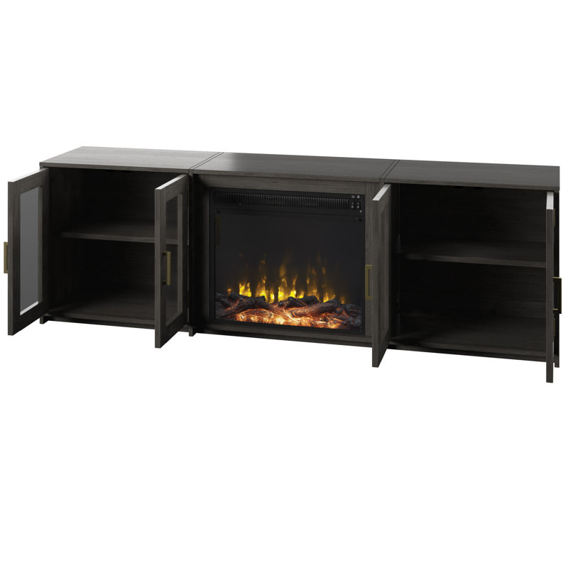 Kropf TV Stand with Fireplace Included, Weathered Gray