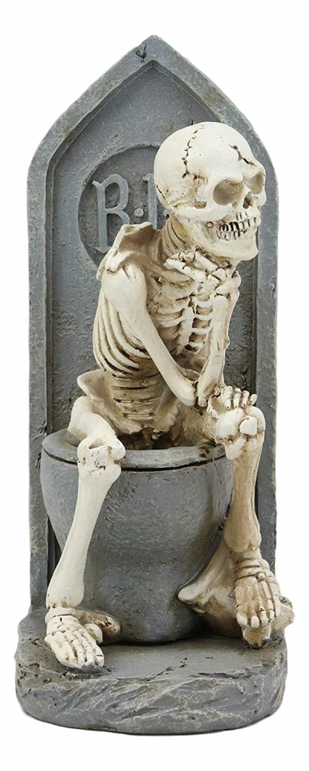 The Holiday Aisle® Macie Rest In Peace Constipated Skeleton Sitting On  Graveyard Toilet In Le Penseur Thinker Pose & Reviews