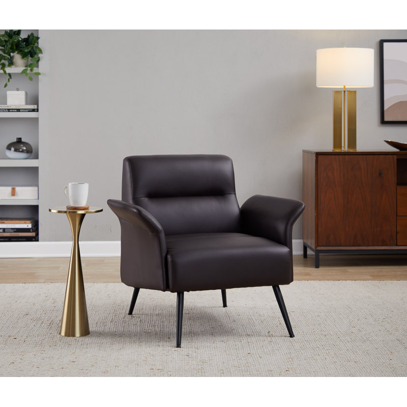 Fauteuil d'appoint Petal, Similicuir espresso