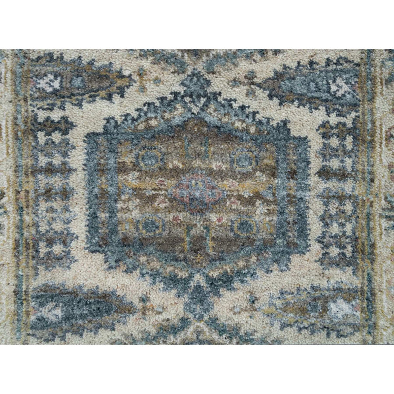 Tapis oriental rond en laine noué à la main ivoire Old Lace 856B9F24A028440AA1A8515B1F1FA0CA