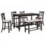 Ensemble de 6 tables de salle à manger à hauteur de comptoir avec 4 chaises et un banc-115300465