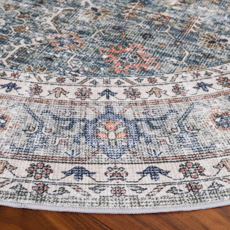 Arizona 322 Performance Machine Washable Oriental Rug, Round 6'