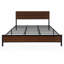Structure de lit plateforme avec tête de lit plateforme, style rétro moderne Mid-Century, rangement sous le lit, support de lattes en métal durable-931991038