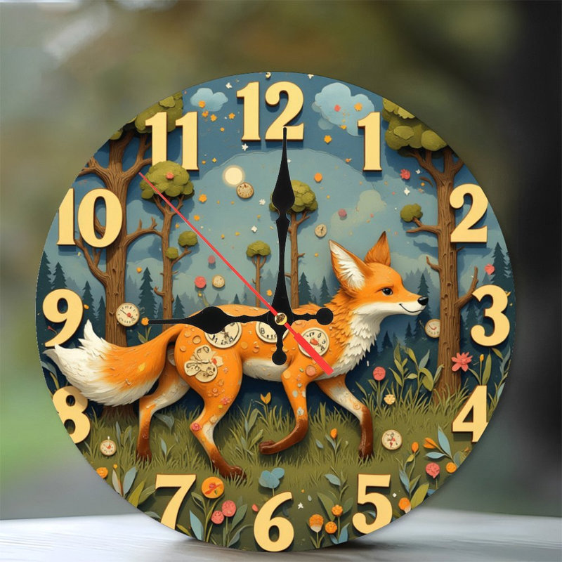 Fox Forest Wall Clock