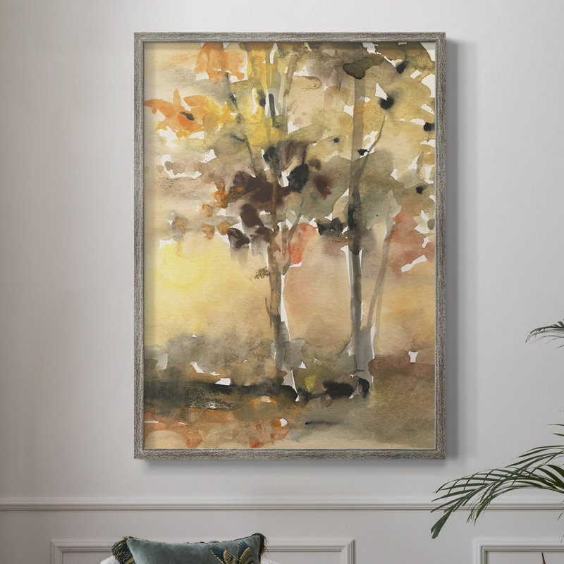 Fall Foliage Watercolor II Framed Print - Solid Wood, 30" H x 24" W