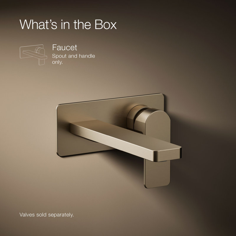 Parallel Wall-Mount Single-Handle Bathroom Sink Faucet, Vibrant Brushed Bronze