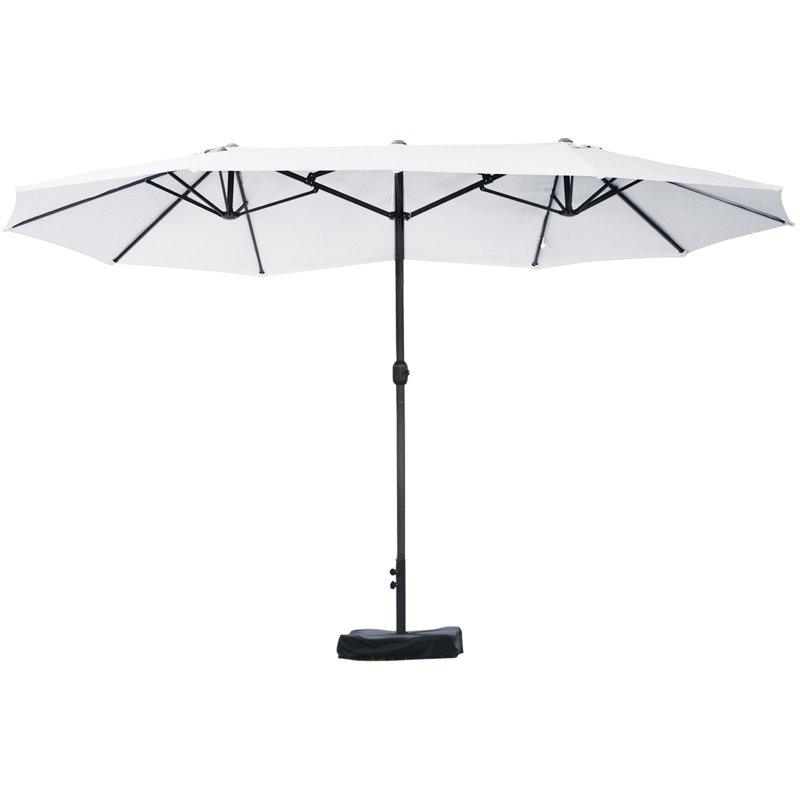 Parasol de patio, Beige, H 94,8 po x l 150 po x P 106,8 po