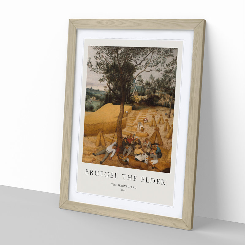 The Harvesters by Pieter Bruegel the Elder - Picture Frame Painting, Oak Framed, 48cm H x 36cm W x 2cm D