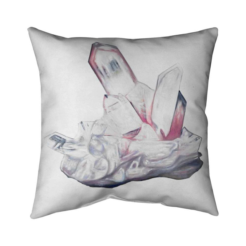 Clear Quartz Crystal - Pink Minerals – Throw Pillow Cover Only, Double-Sided Print, Insert Not Included