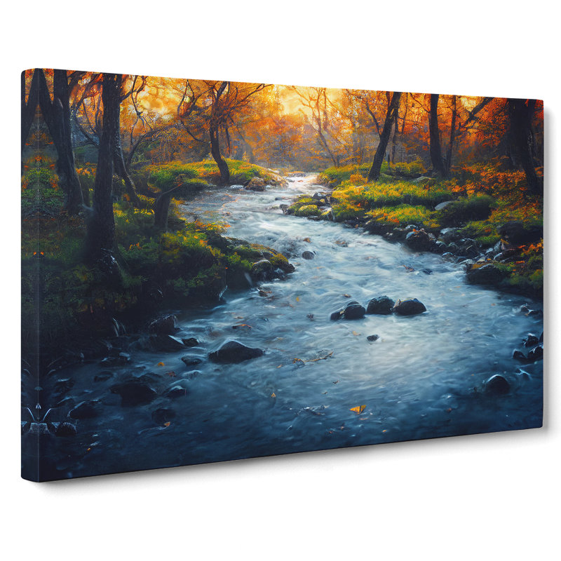 Enviable Forest Stream - Wrapped Canvas