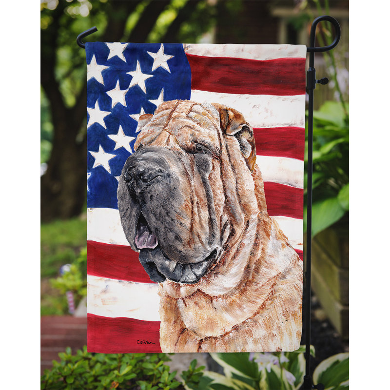 2 côtés en polyester de 2 côtés american drapeau de jardin, Berger Shetland
