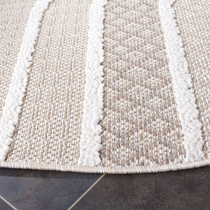 Feflibai Performance Geometric Rug, Round 6'7"