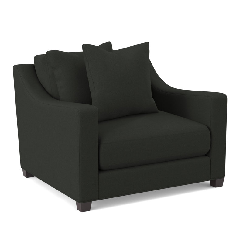 Fauteuil en polyester l 45 po Zoraya, Velours Bella Hunter Performance