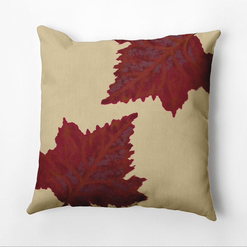Floral Reversible Throw Pillow, 16" H x 16" W, Gold