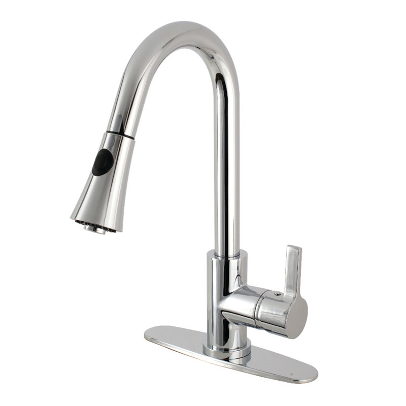 Kingston Brass Continental Single-Handle Pull-Down Kitchen Faucet, Polished Chrome