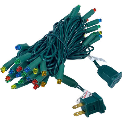  4 pack - 5mm - 100 ct - Multi Color LED- 4" spacing - Green wire - 33 ft long