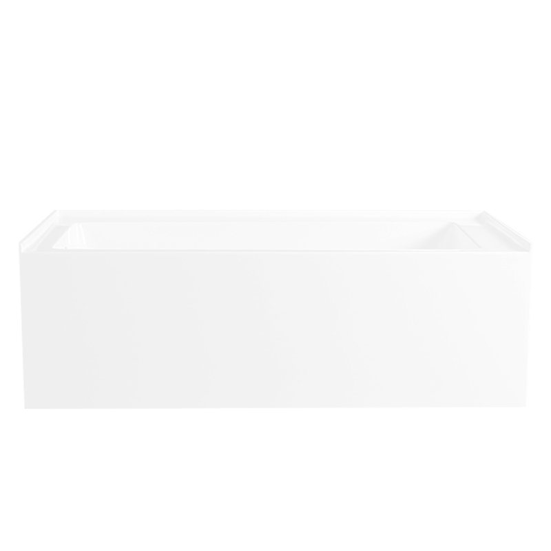 Kingston Brass Aqua Eden 66-Inch Acrylic Rectangular 3-Wall Alcove Tub, Left
