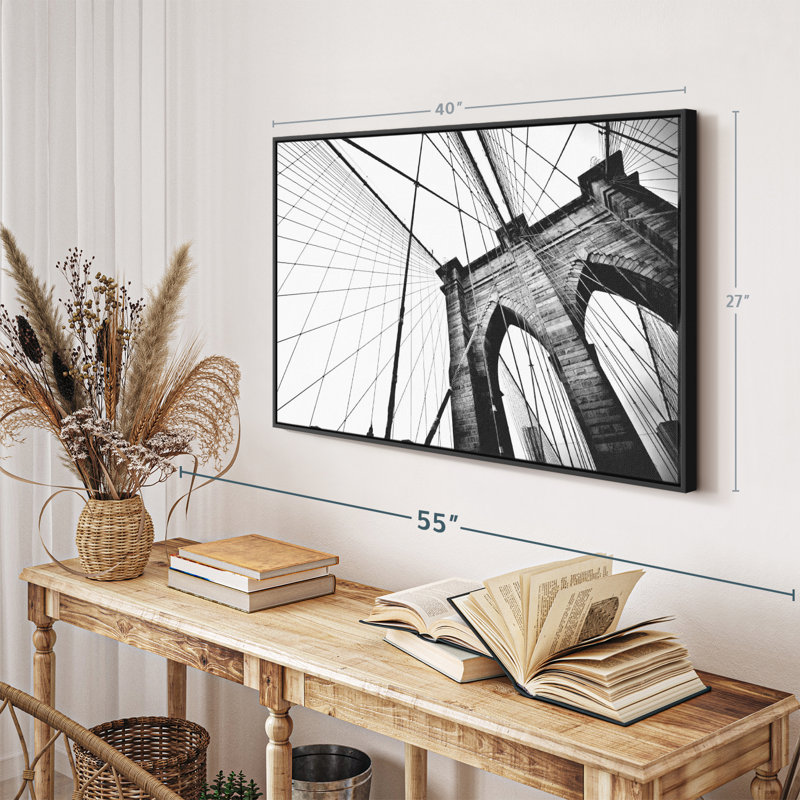 «Brooklyn Suspension Bridge Wall Art», H 27 po x l 40 po