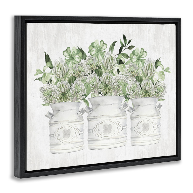 Cadre flottant Rustic Spring Shamrock Assortments, Cadre flottant noir de jais, H 17 po x l 21 po