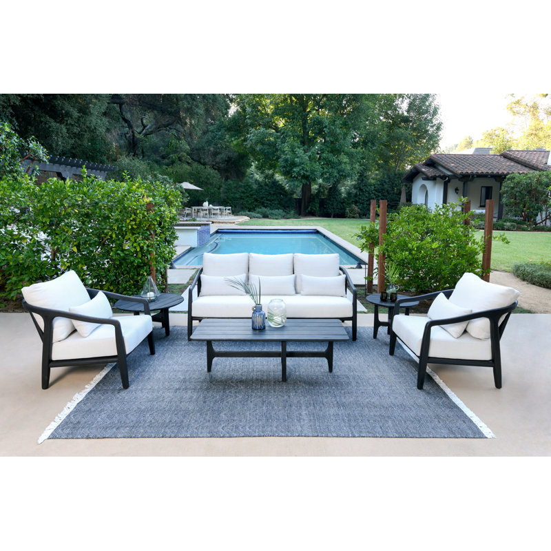 Aria 77 Wide Patio Sofa, Black
