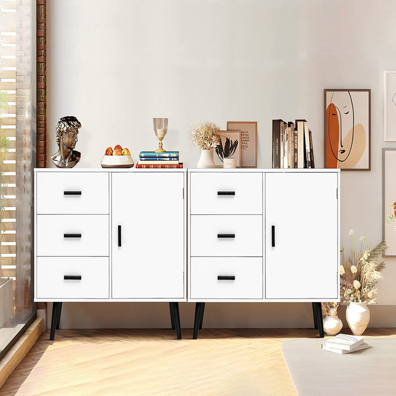 Greicy Freestanding Bathroom Cabinet, White