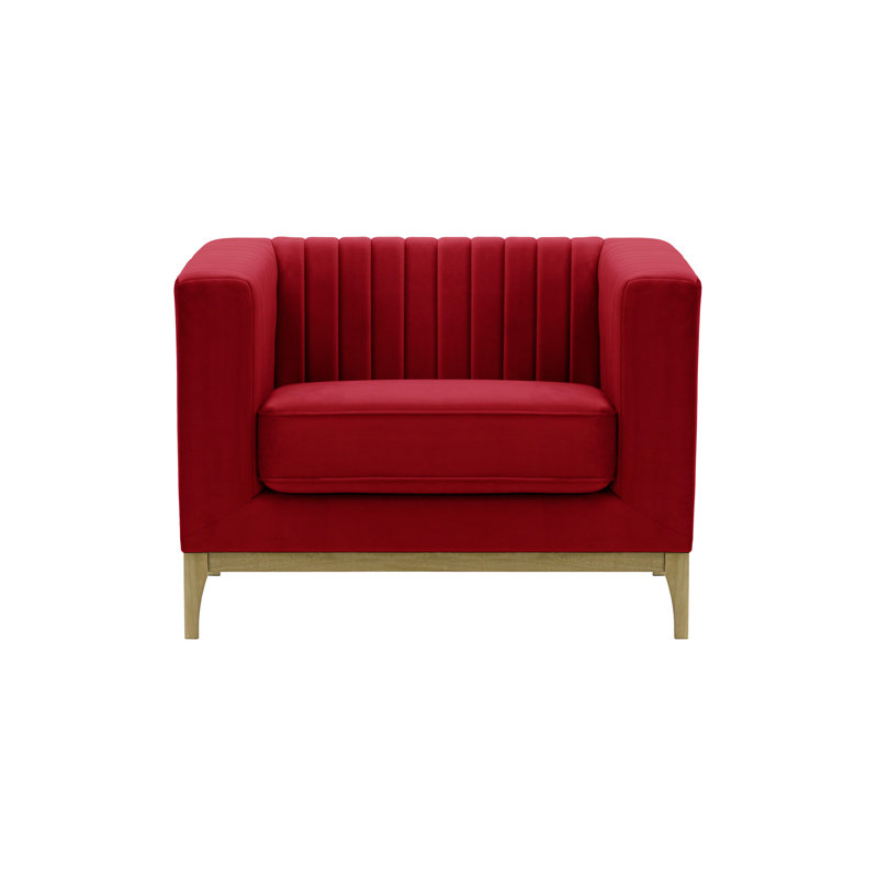 Bullis Velvet Armchair, Wax Black, Red