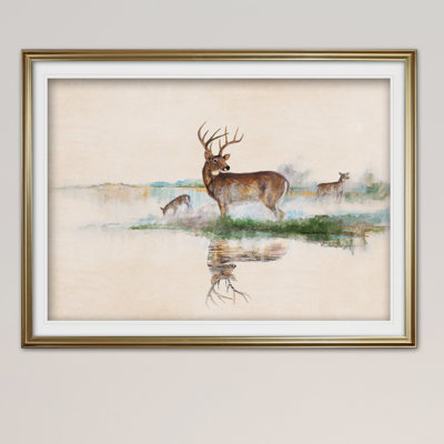 " Misty Deer " Painting Print