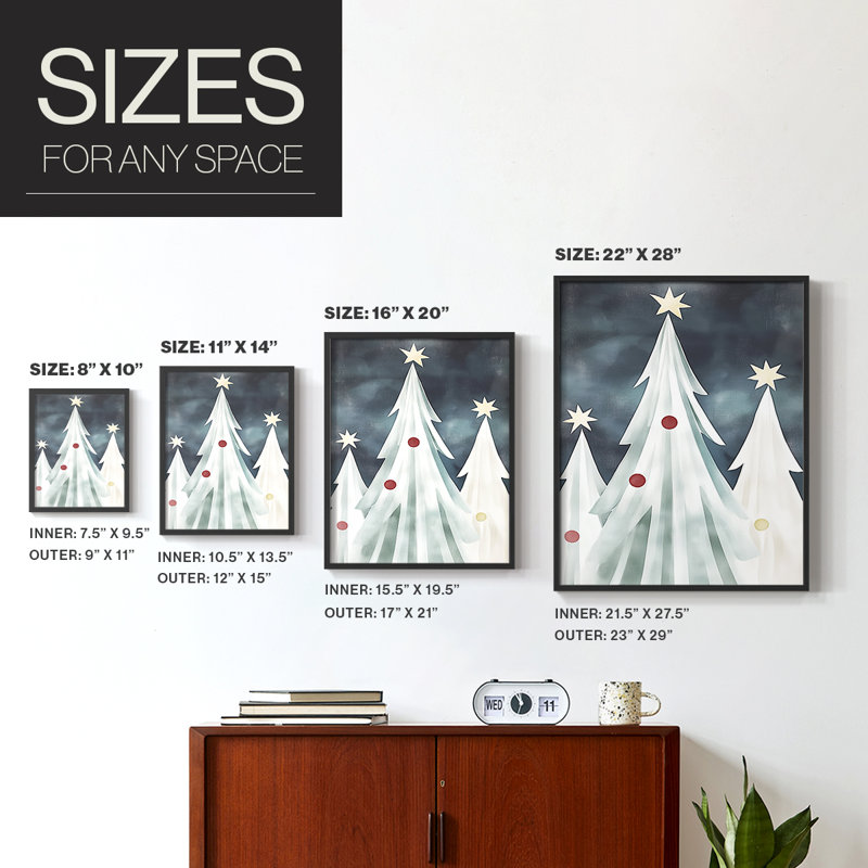 «Christmas Holiday Art DCCCLVII», reproduction d'art encadrée - bois massif, Noir, noir, noir, noir, H 30 po x l 24 po