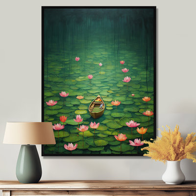 Dériveur flottant sur rivière rose