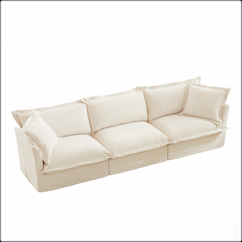 Canapé confortable en chenille pour le salon, élégant et relaxant avec des coussins moelleux et un design élégant