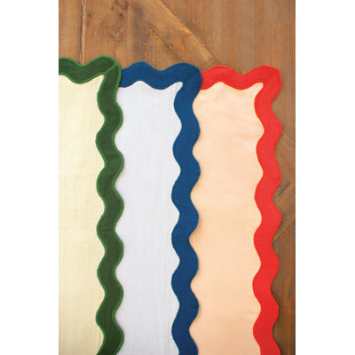 ENSEMBLE DE TROIS RUNNERS DE COTON RÉVERSIBLES UNE COULEUR