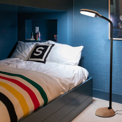 Lampe sur pied à DEL à intensité variable de 53 po avec tête de col de cygne réglable en hauteur Litespan