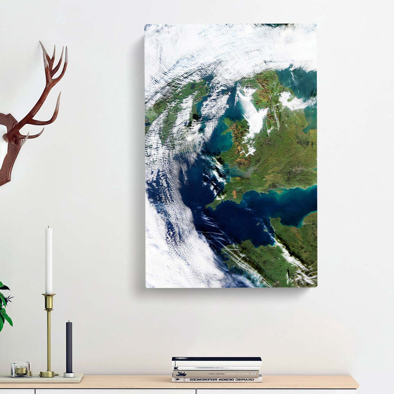 Clouds Over Ireland & Great Britain - Wrapped Canvas Print, 60cm H x 40cm W x 3cm D