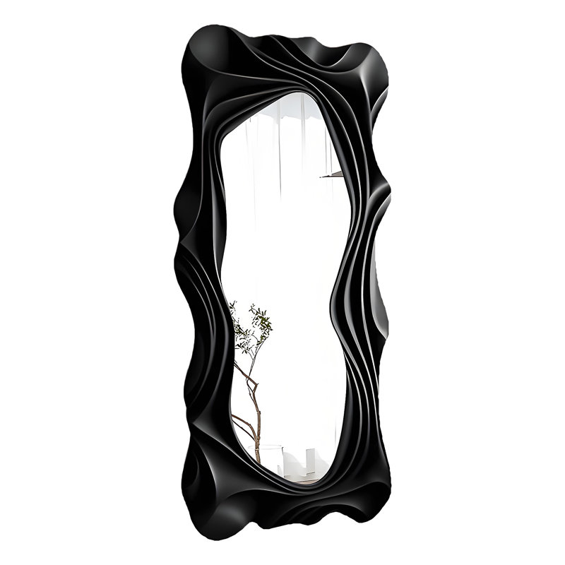 Minimalist Wavy Full-Length Mirror, Dual-Purpose Floor & Wall-Mounted Dressing Mirror for Home Use