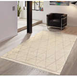 Hand Woven Cotton and Wool Geometric Area Rug