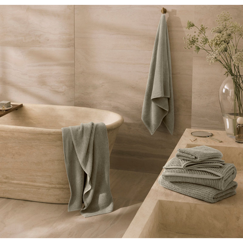 Turkish Ribbed Ribbed Bath Sheet, Oak