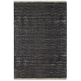 Herringbone Black Handwoven Cotton Rug