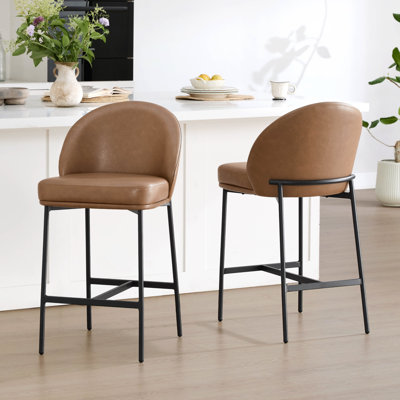Angelick Modern Counter Stool with Metal Frame by Latitude Run